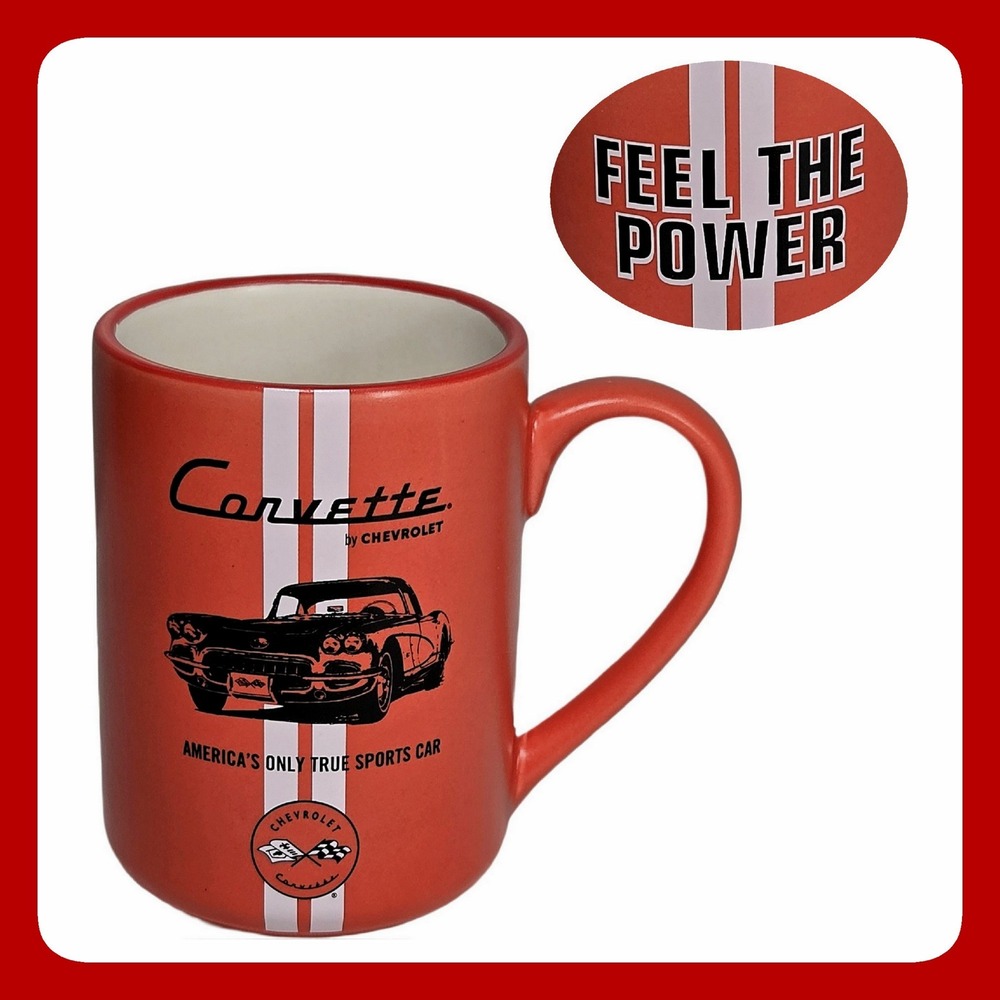 Hallmark Chevrolet Corvette Red Ceramic Coffee Tea Mug Feel Power Graphic Racing
